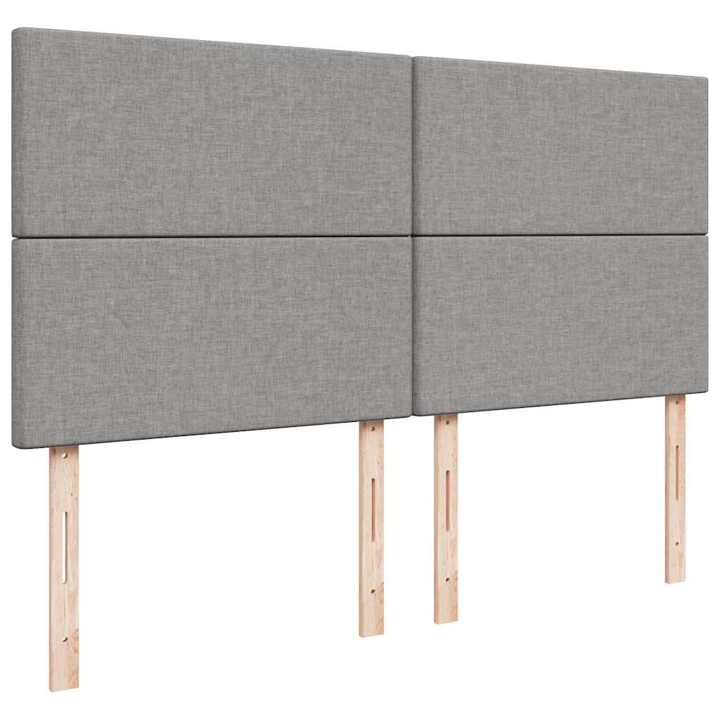 Otomanski krevet s madracem&LED svijetlosivi 180x200cm tkanine