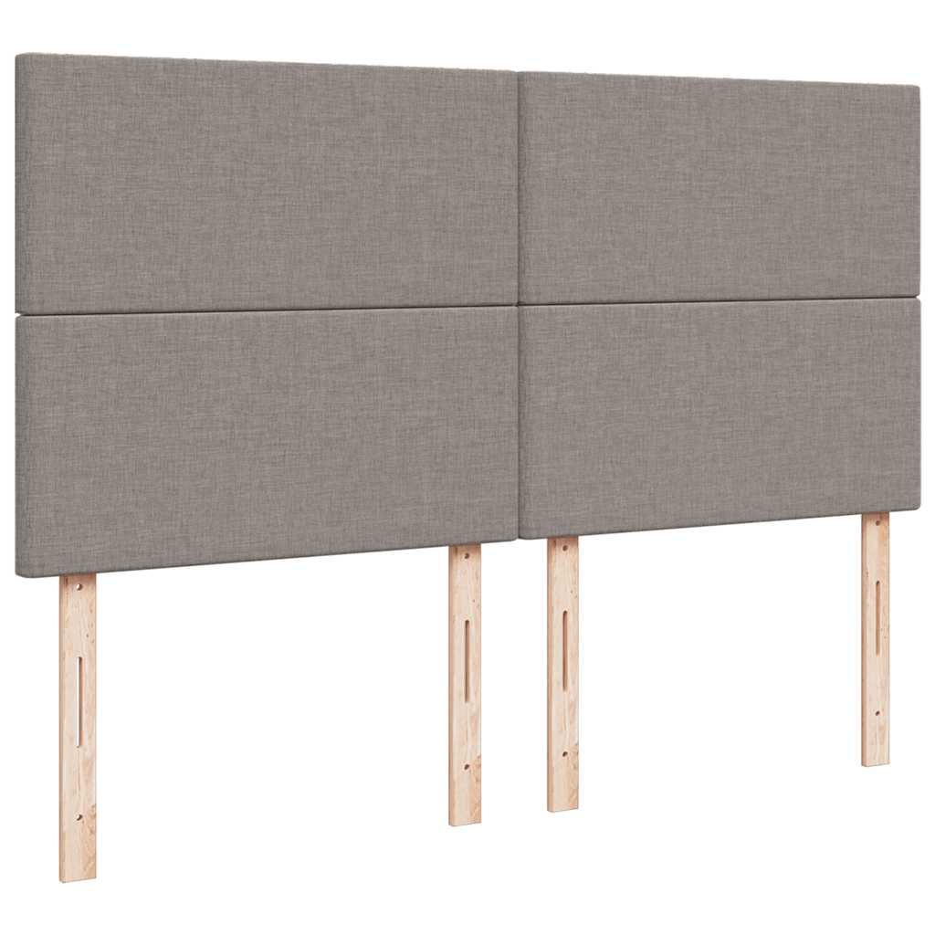 Otomanski krevet s madracem i LED smeđesivi 180x200 cm tkanine