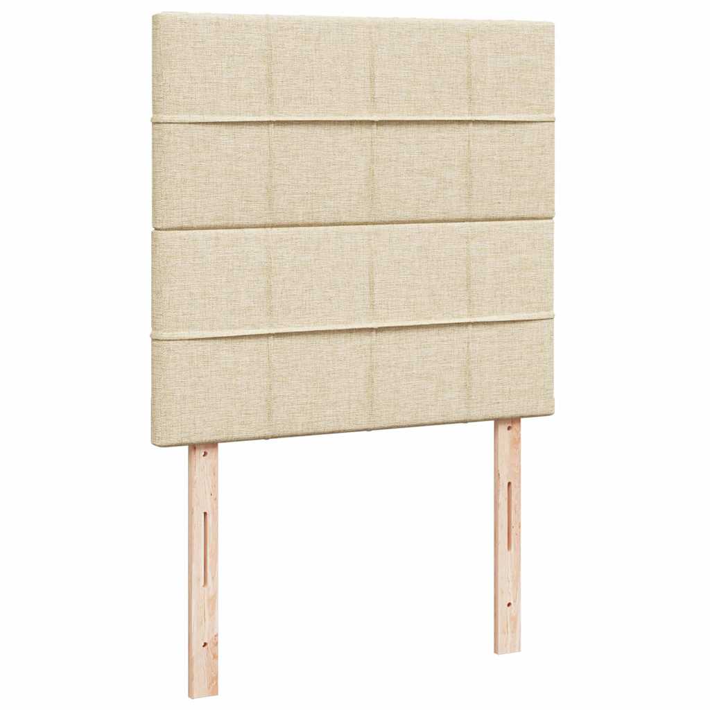 Otomanski okvir kreveta s madraca krem 90x190cm od tkanine