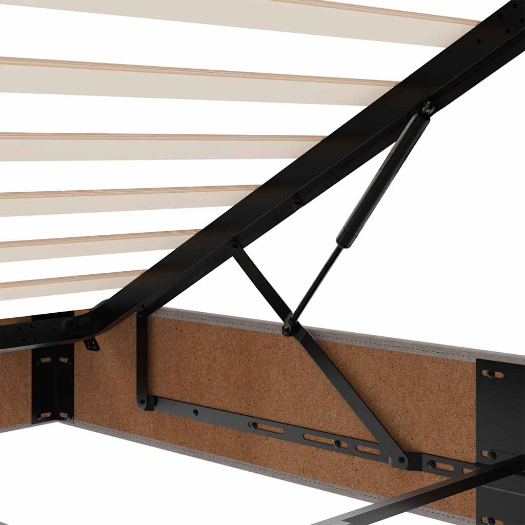 Otomanski krevet madracem i LED Taupe 120x190 cm tkanina