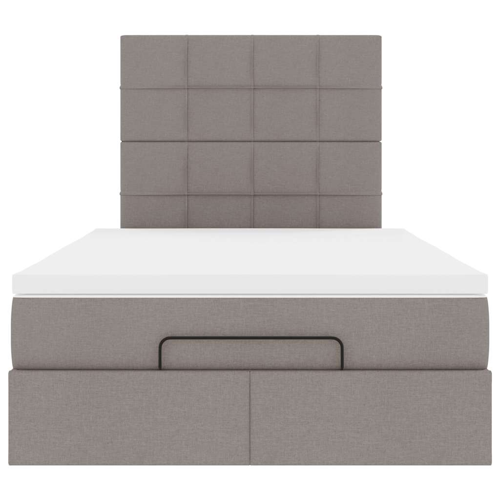 Otomanski krevet madracem i LED Taupe 120x190 cm tkanina
