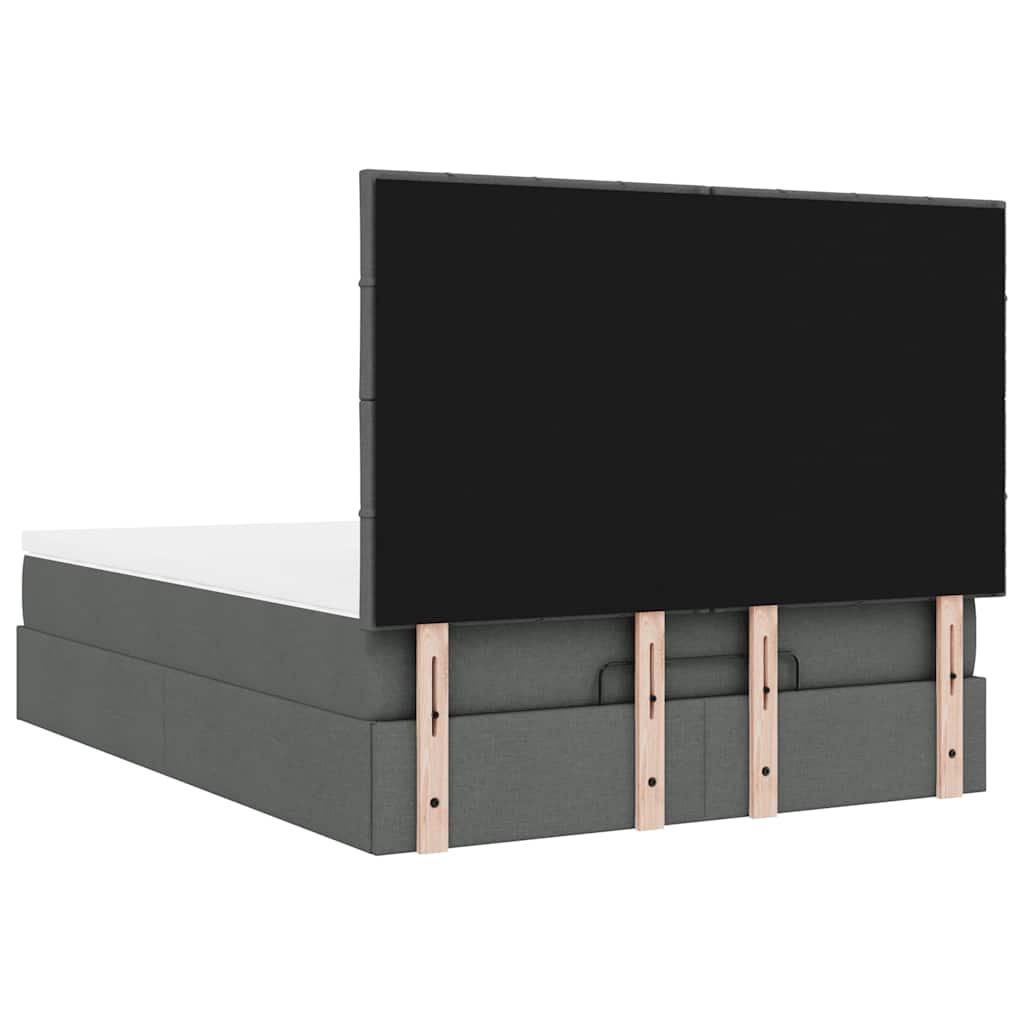 Otomanski krevet s madracem i LED tamnosivi 140x190 cm tkanine