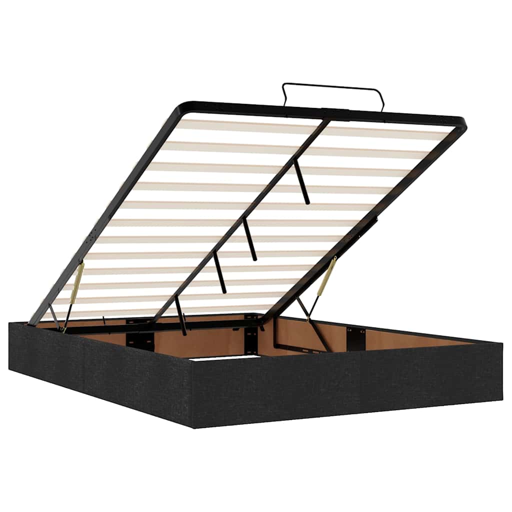 Otomanski krevet s madracem i LED crni 140x200 cm od tkanine