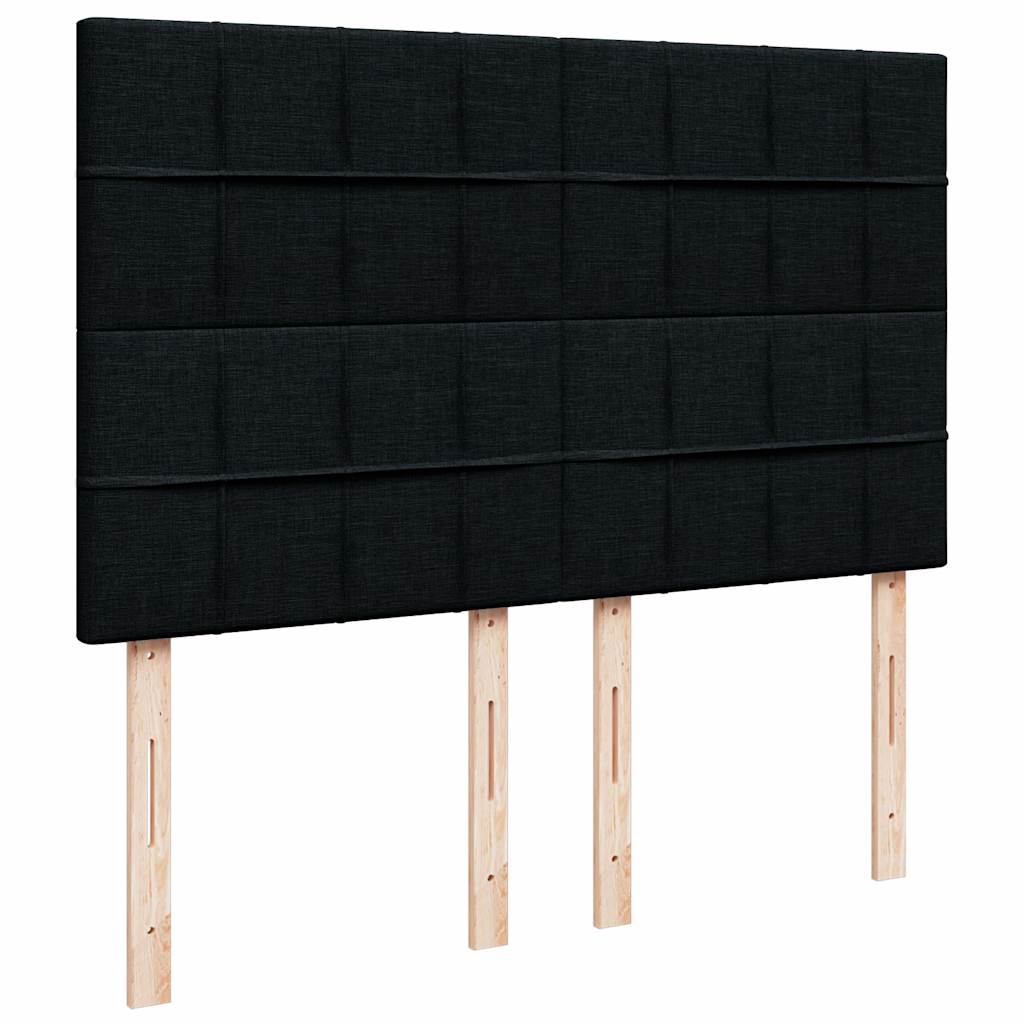 Otomanski krevet s madracem i LED crni 140x200 cm od tkanine