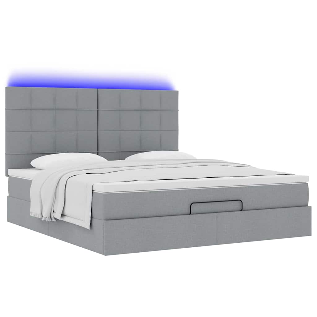 Okvir kreveta s madraca svijetlosivi 160x200cm od tkanine