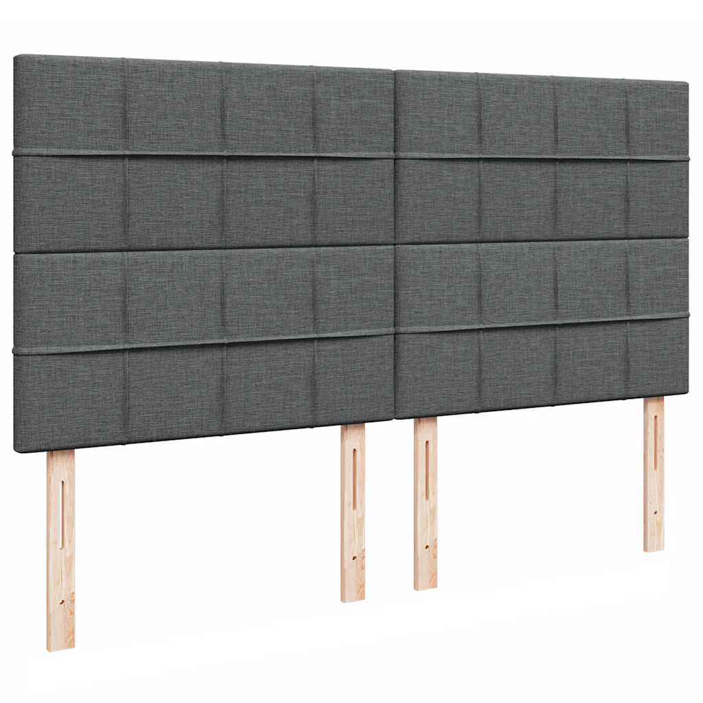 Otomanski krevet s madracem i LED tamnosivi 160x200cm tkanine
