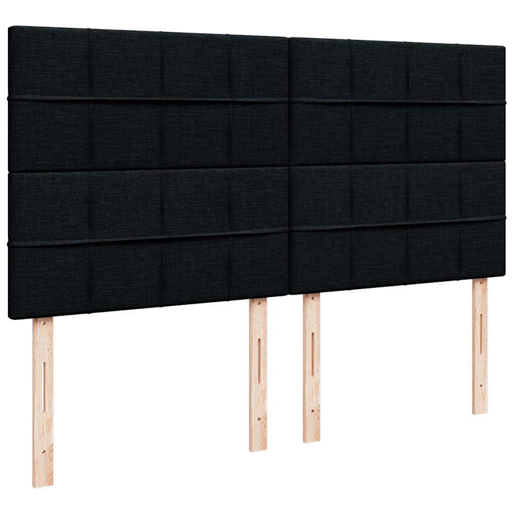Otomanski krevet s madracem i LED crni 180x200cm od tkanine