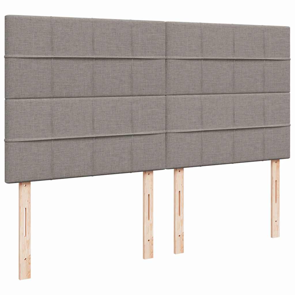 Otomanski krevet s madracem i LED smeđesivi 180x200 cm tkanine