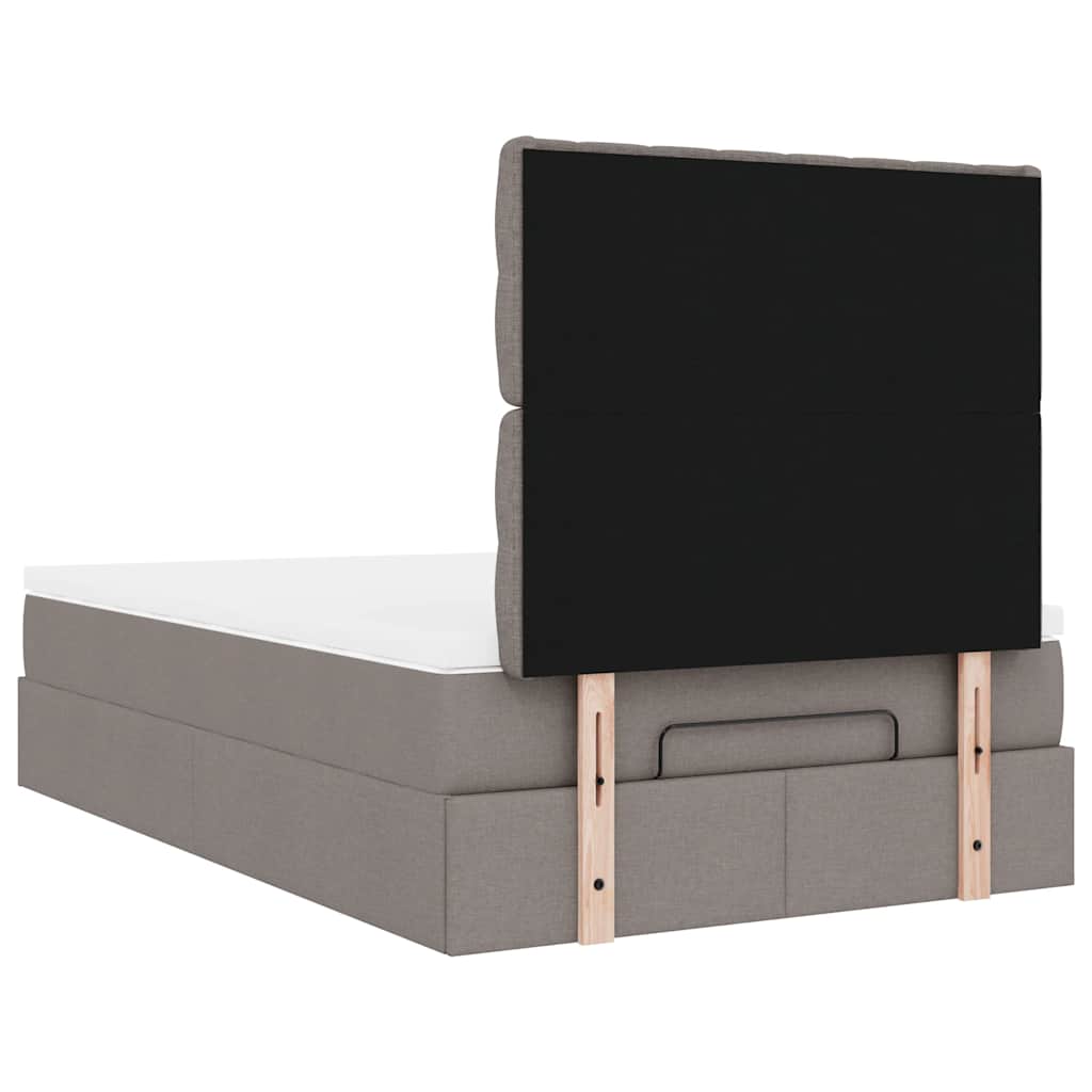 Otomanski krevet madracem i LED Taupe 120x190 cm tkanina