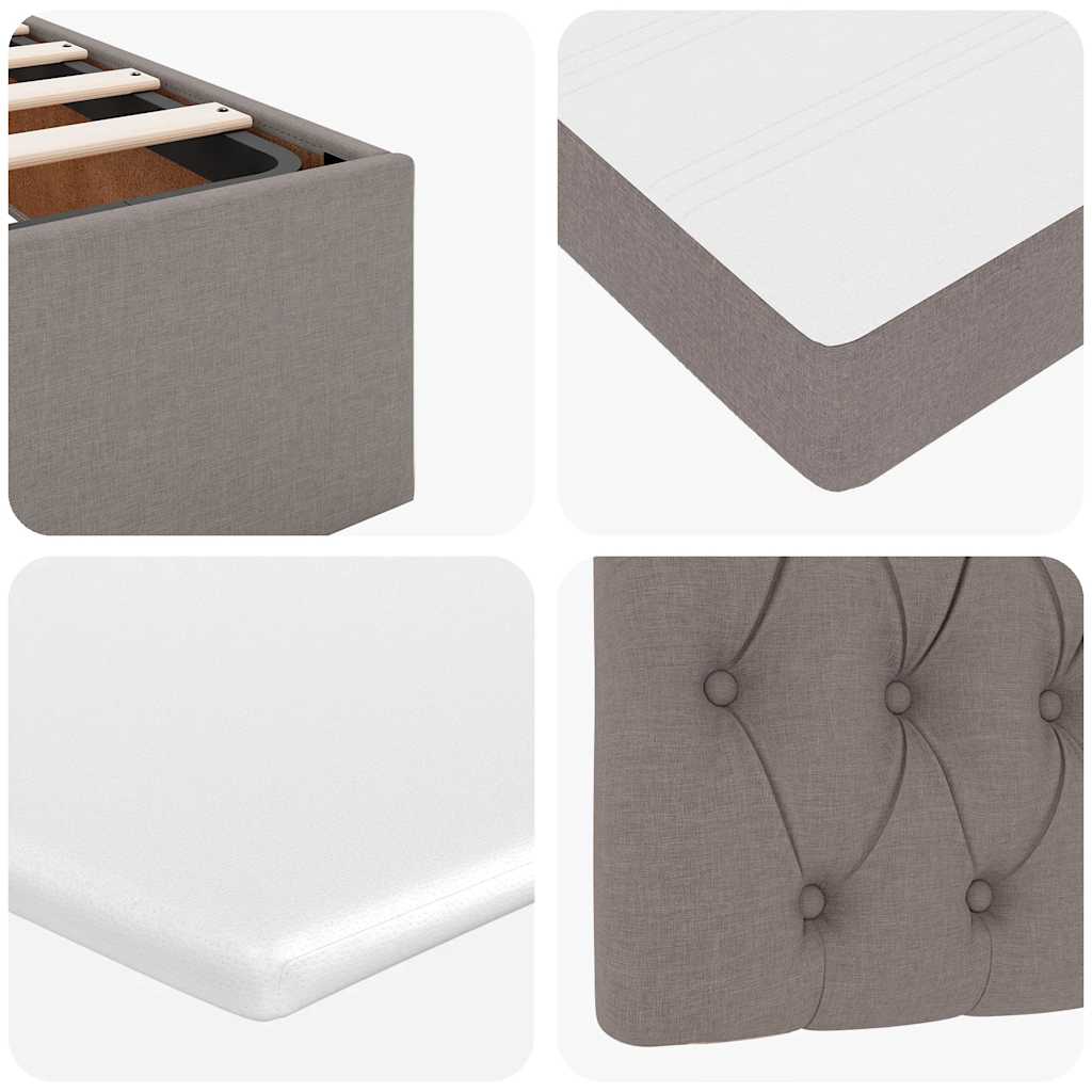 Otomanski krevet madracem i LED Taupe 120x190 cm tkanina