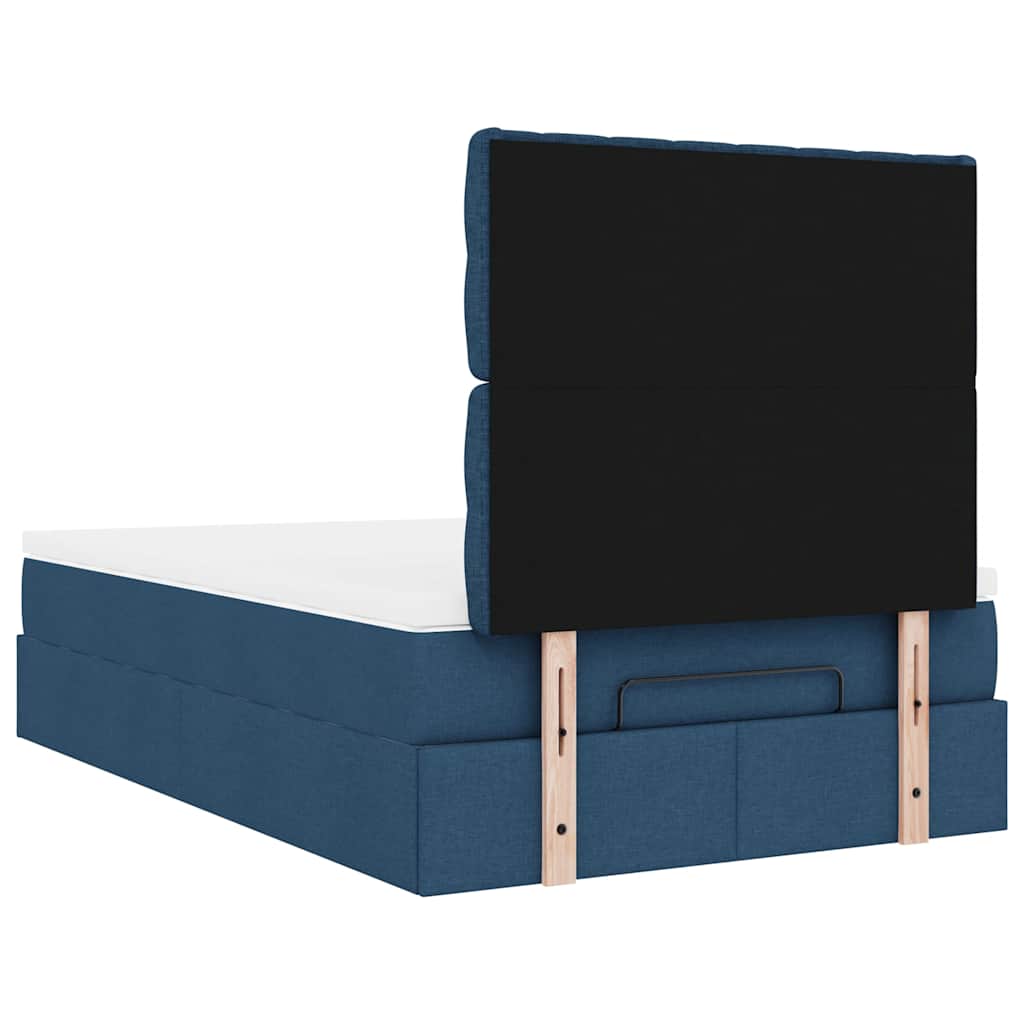 Otomanski krevet s madracem i LED plavi 120x200 cm tkanine