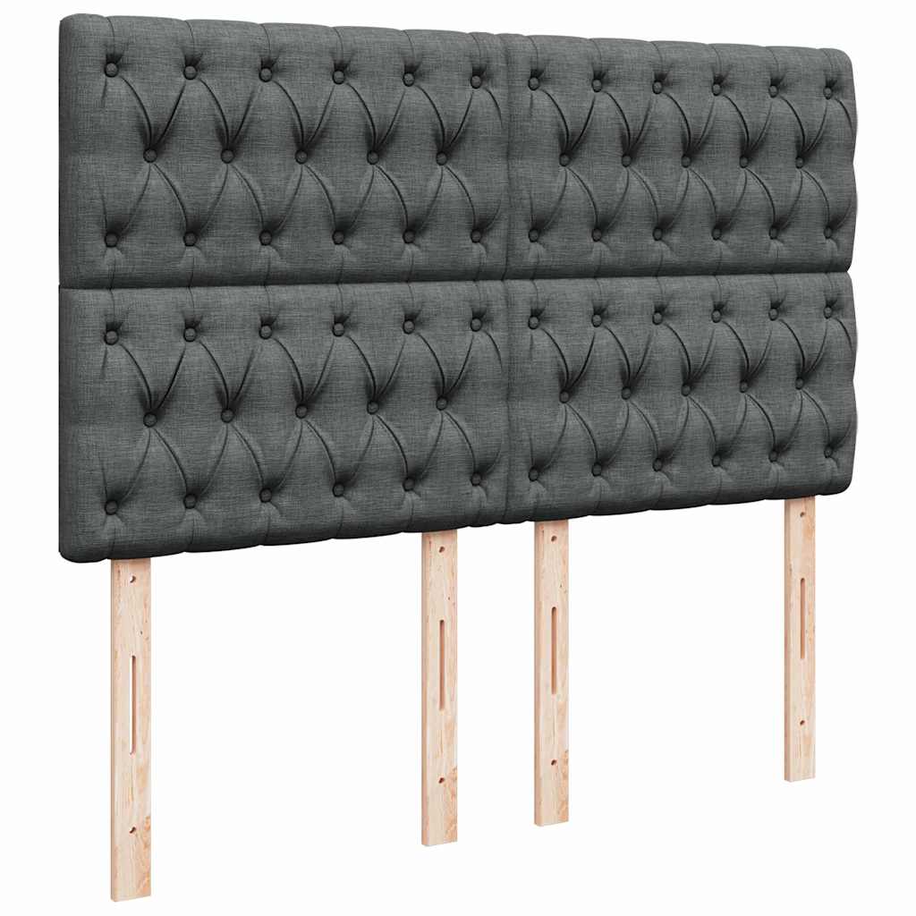 Otomanski krevet s madracem i LED tamnosivi 140x190 cm tkanine