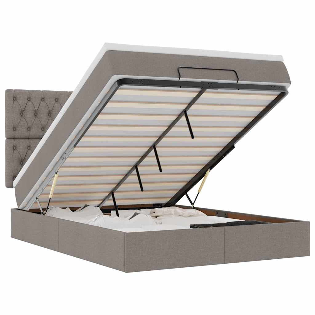 Otomanski krevet s madracem i LED diodama tupe 140x190 cm