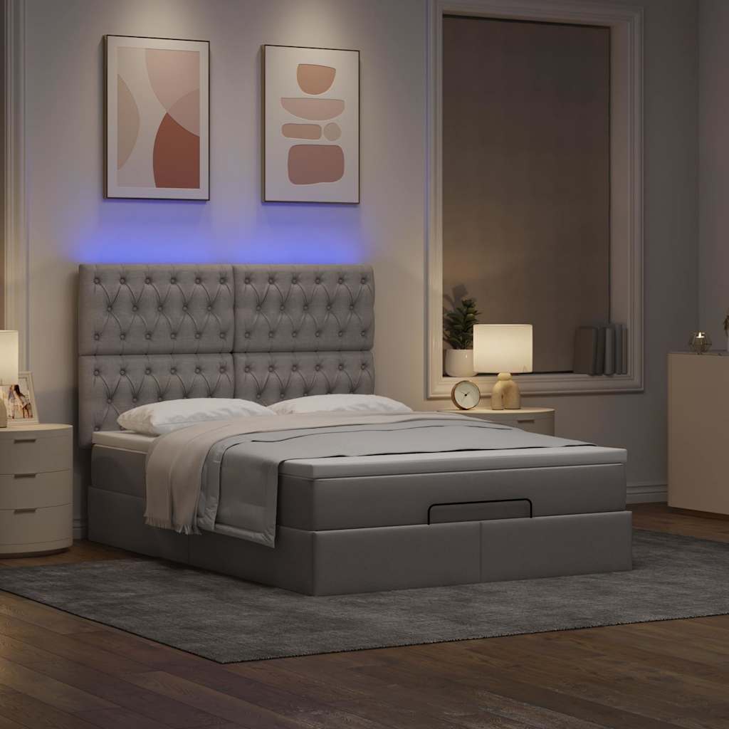 Otomanski krevet s madracem i LED diodama tupe 140x190 cm