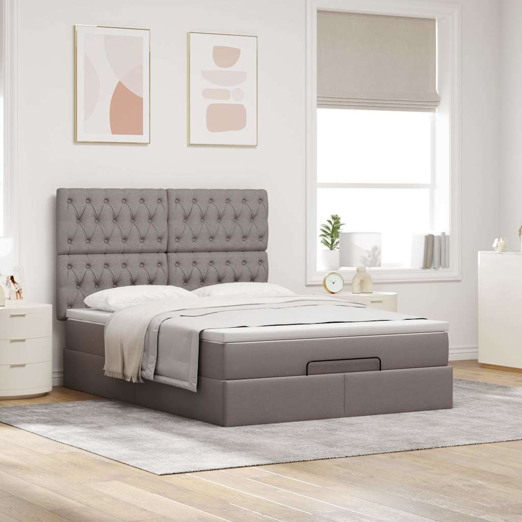 Otomanski krevet s madracem i LED diodama tupe 140x190 cm