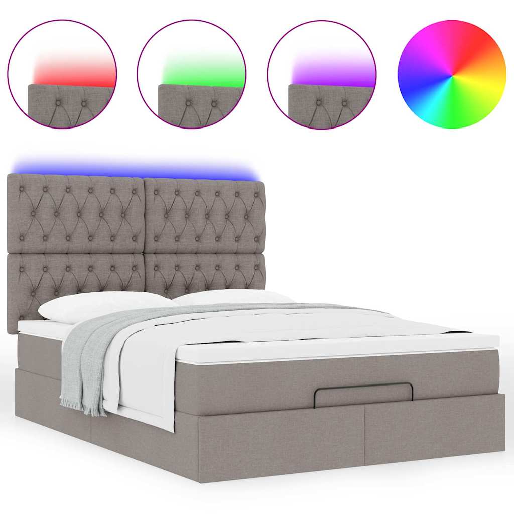 Otomanski krevet s madracem i LED diodama tupe 140x190 cm