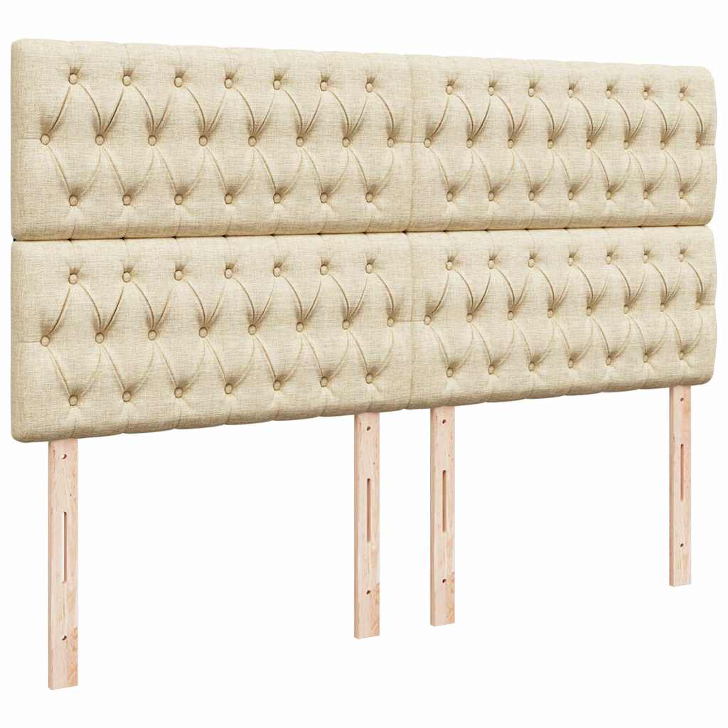 Otomanski krevet s madracem i LED krem 160x200cm tkanine