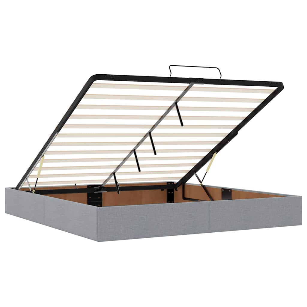 Otomanski krevet s madracem&LED svijetlosivi 180x200cm tkanine