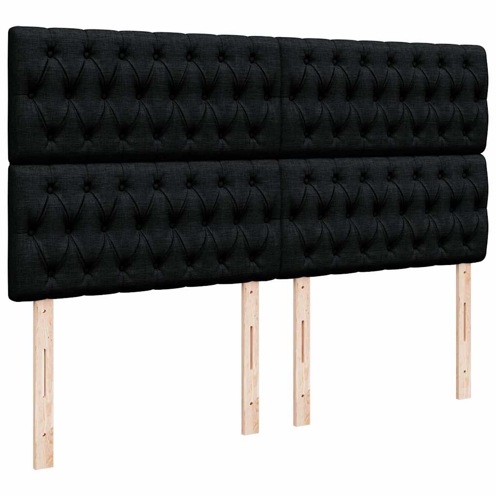 Otomanski krevet s madracem i LED crni 180x200cm od tkanine