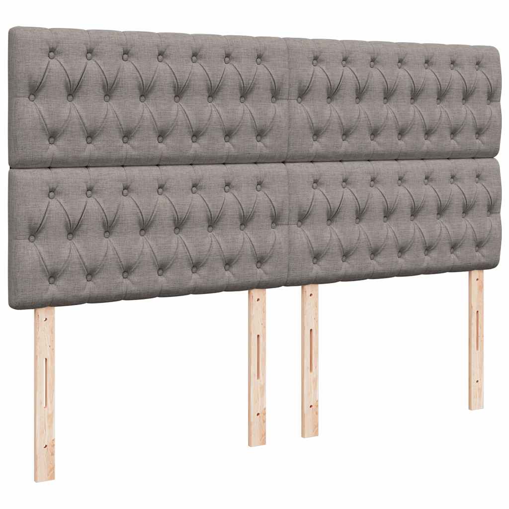 Otomanski krevet s madracem i LED smeđesivi 180x200 cm tkanine