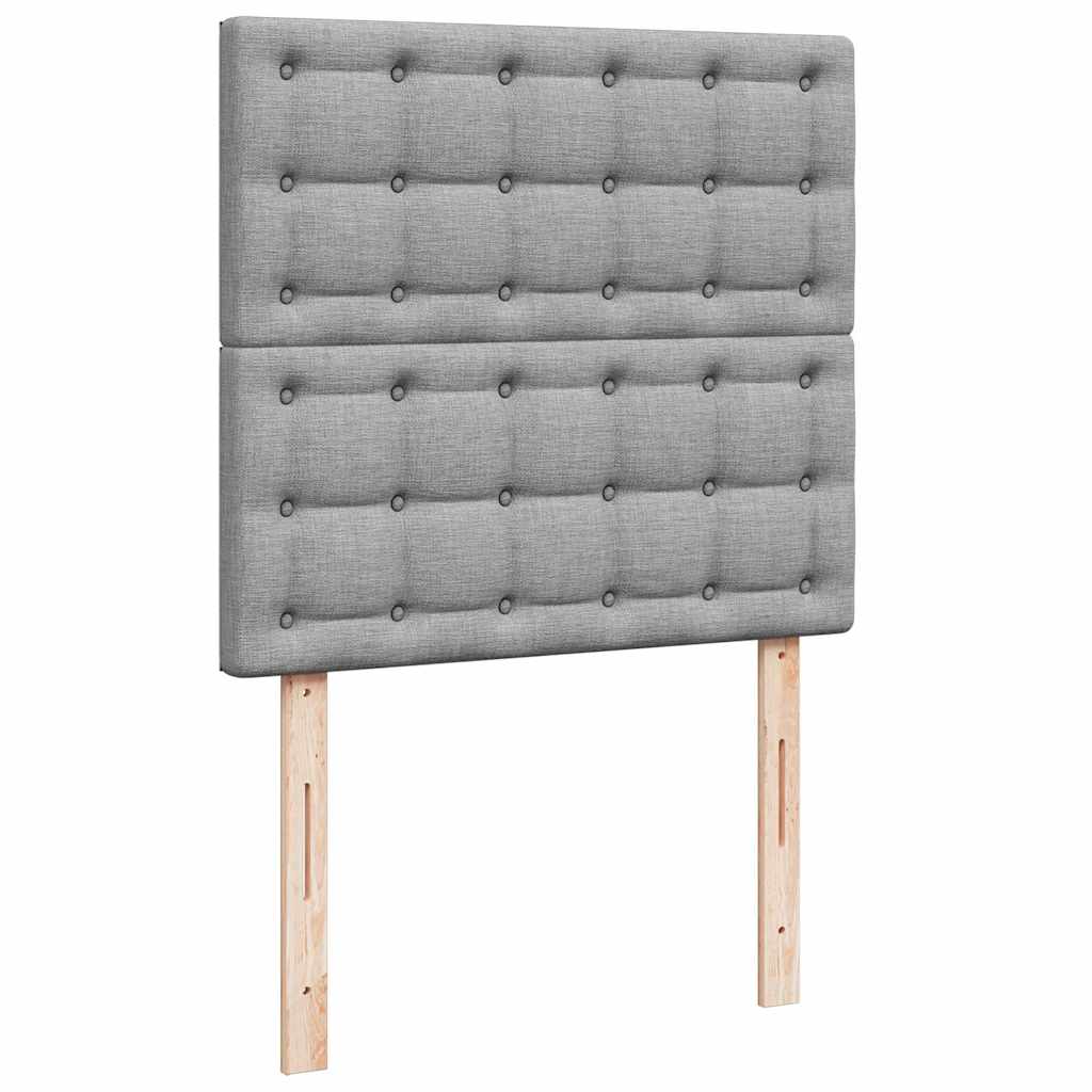 Otomanski krevet s madracem i LED svijetlosiva 80x200cm tkanina