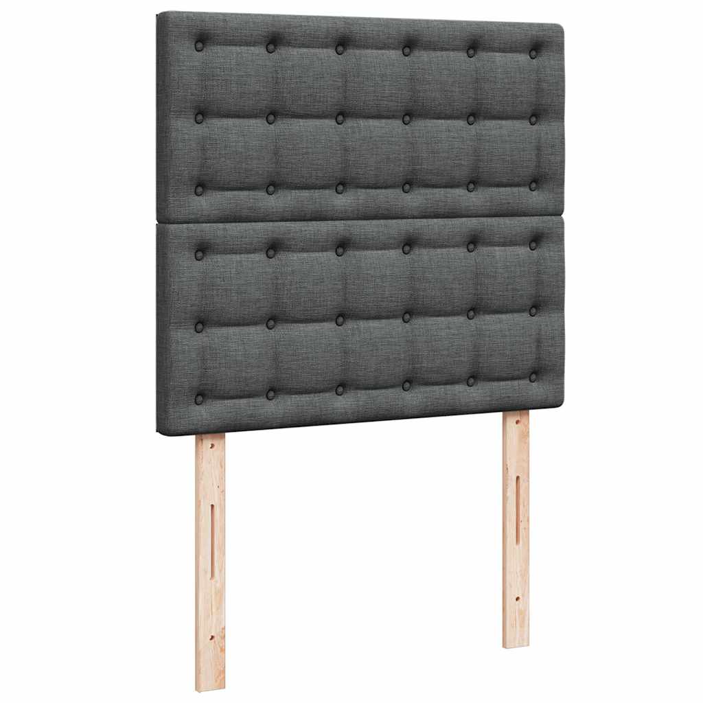 Otomanski krevet s madracem i LED tamnosivi 90x200 cm tkanine