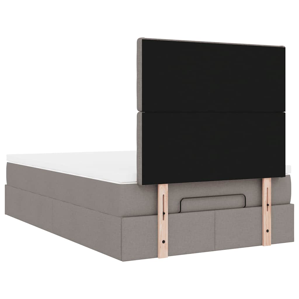 Otomanski krevet madracem i LED Taupe 120x190 cm tkanina