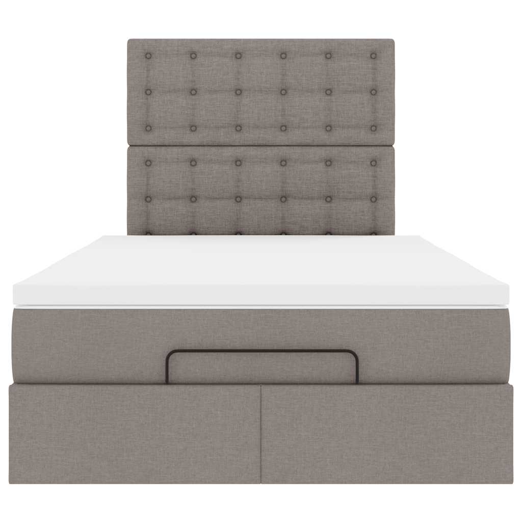 Otomanski krevet madracem i LED Taupe 120x190 cm tkanina
