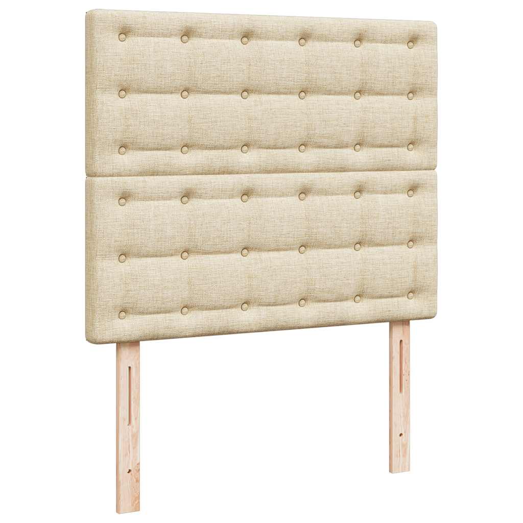 Otomanski krevet madracem i LED krem 120x190 cm tkanina