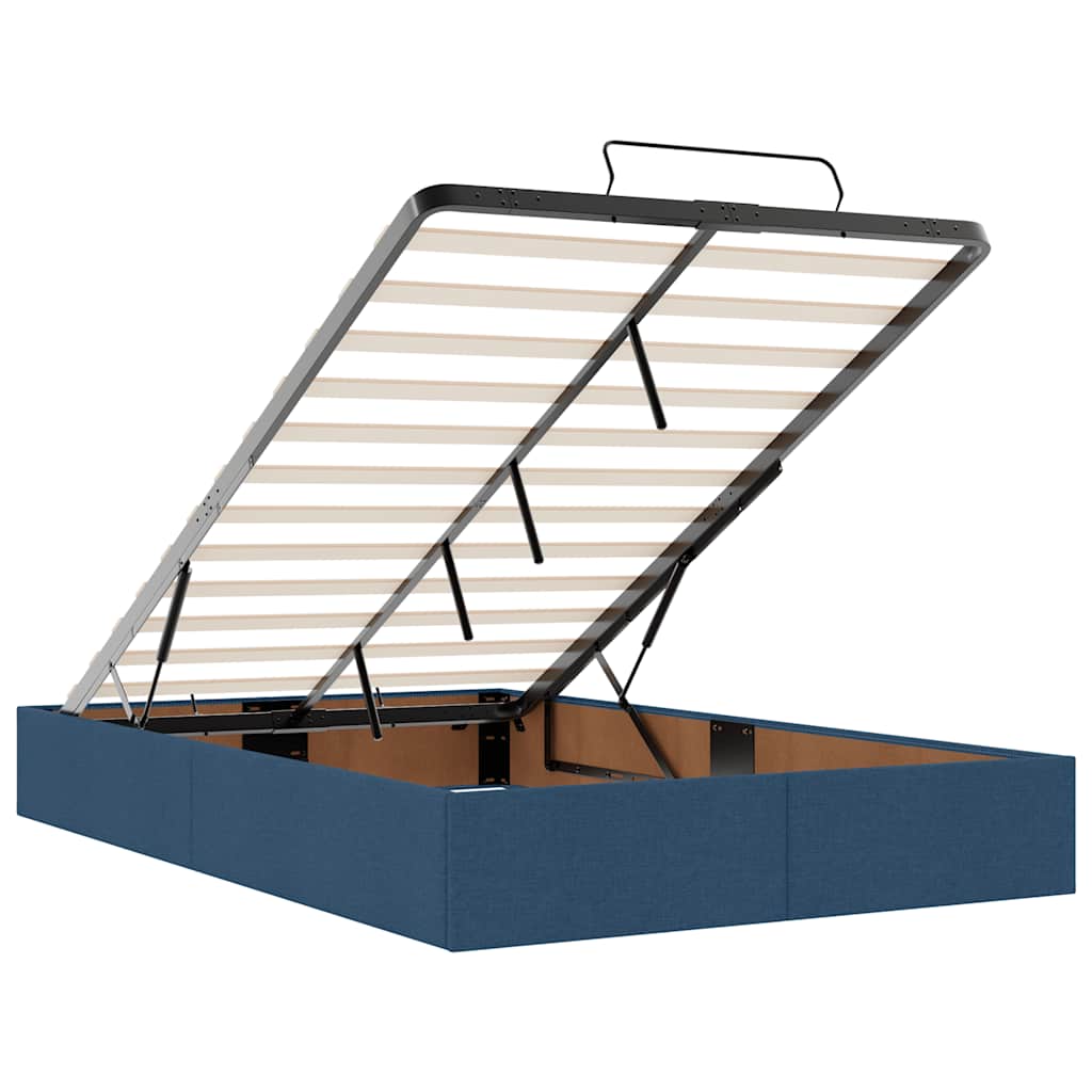 Otomanski krevet s madracem i LED plavi 120x200 cm tkanine