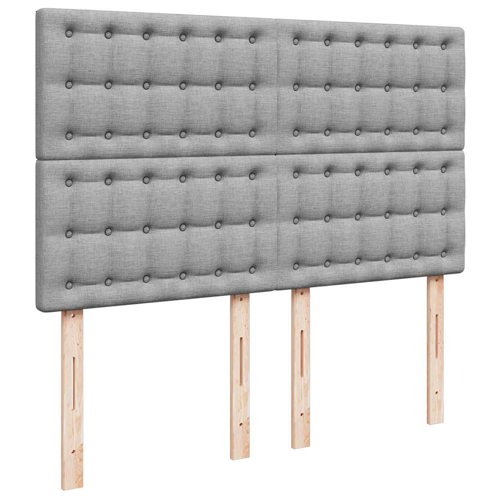 Otomanski krevet s madracem&LED svijetlosivi 140x190 cm tkanine