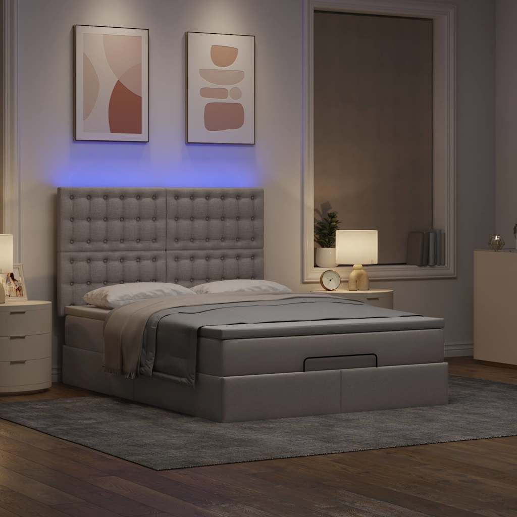 Otomanski krevet s madracem i LED diodama tupe 140x190 cm