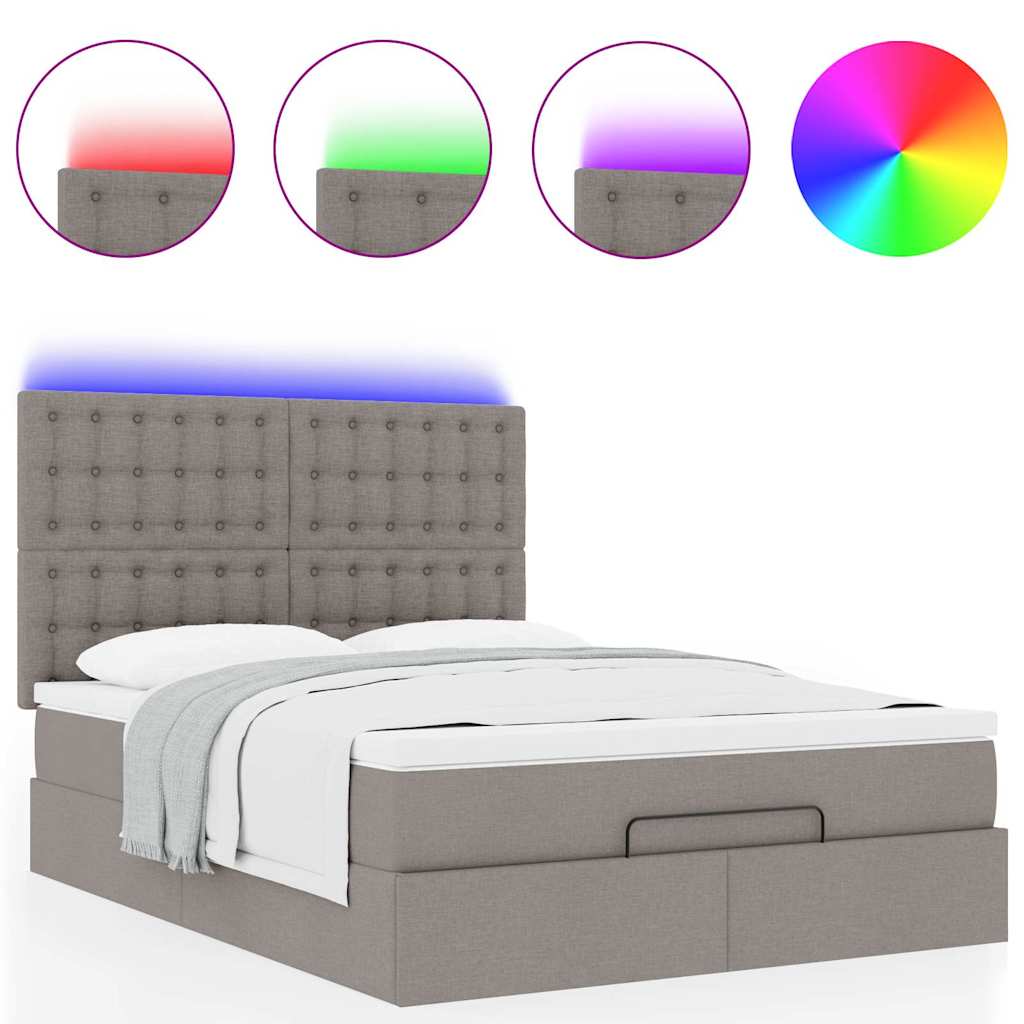 Otomanski krevet s madracem i LED diodama tupe 140x190 cm