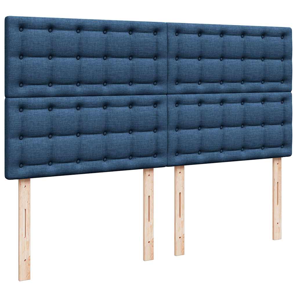 Otomanski okvir kreveta s madracima plavi 200x200cm tkanine