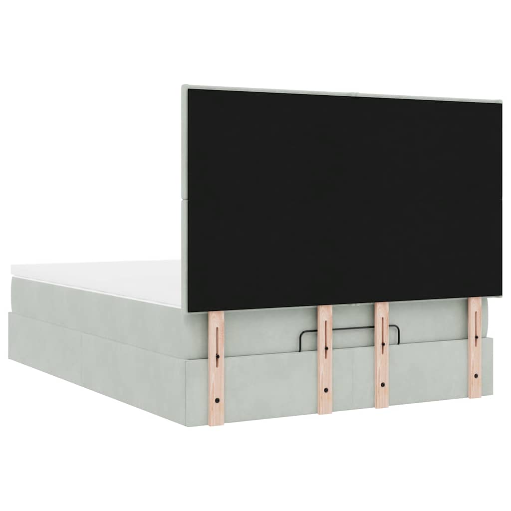Otomanski krevet s madracima i LED 140x190 cm baršunasti