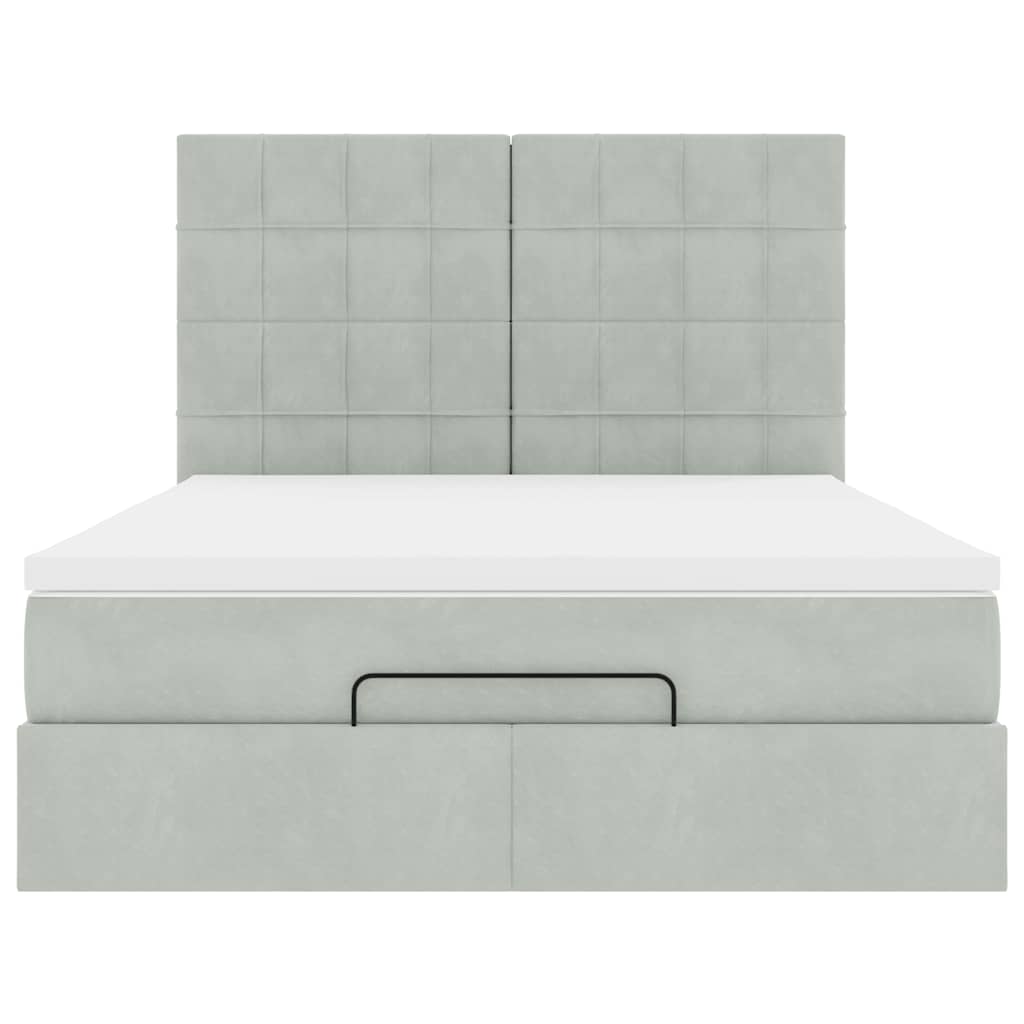 Otomanski krevet s madracima i LED 140x190 cm baršunasti