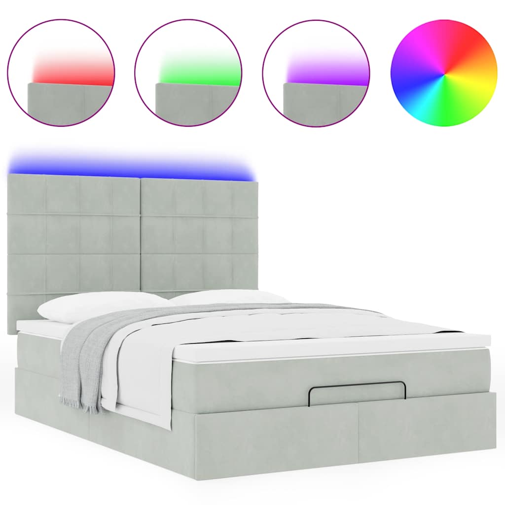 Otomanski krevet s madracima i LED 140x200 cm baršunasti