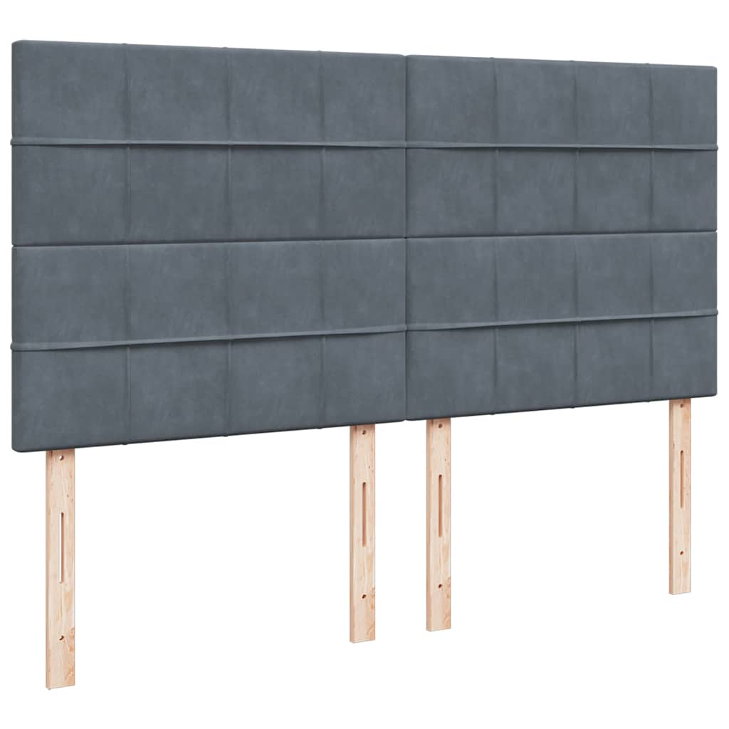 Okvir kreveta s madracima tamnosivi 160x200cm baršunasti