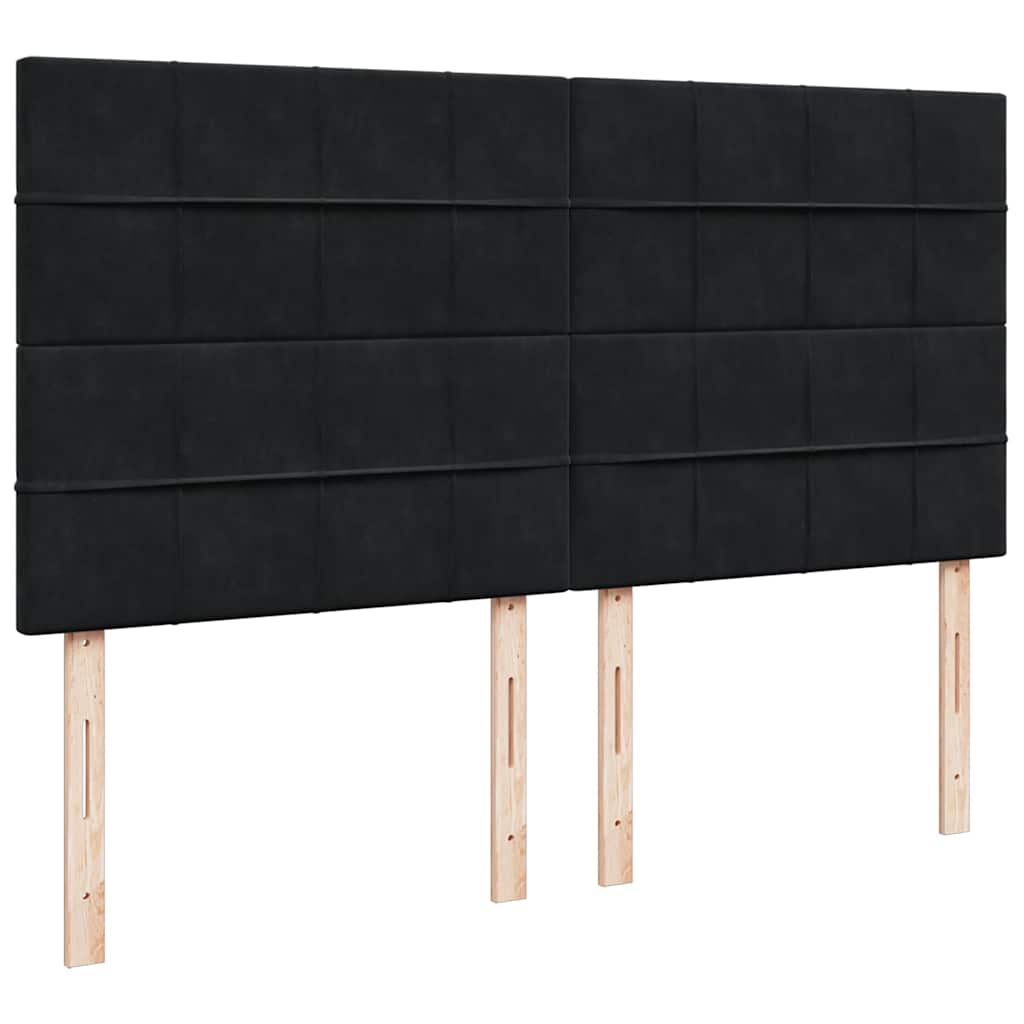 Otomanski okvir kreveta s madracima crni 180x200cm baršunasti