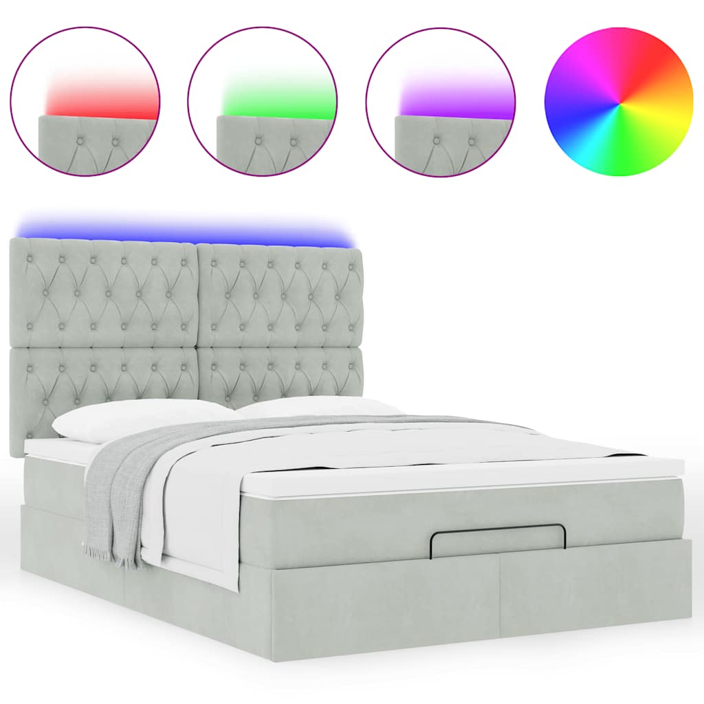 Otomanski krevet s madracima i LED 140x200 cm baršunasti