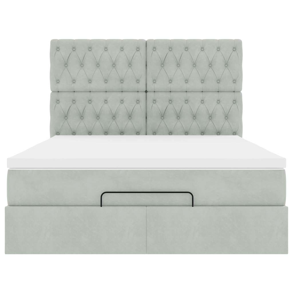 Otomanski krevet s madracima i LED 140x200 cm baršunasti