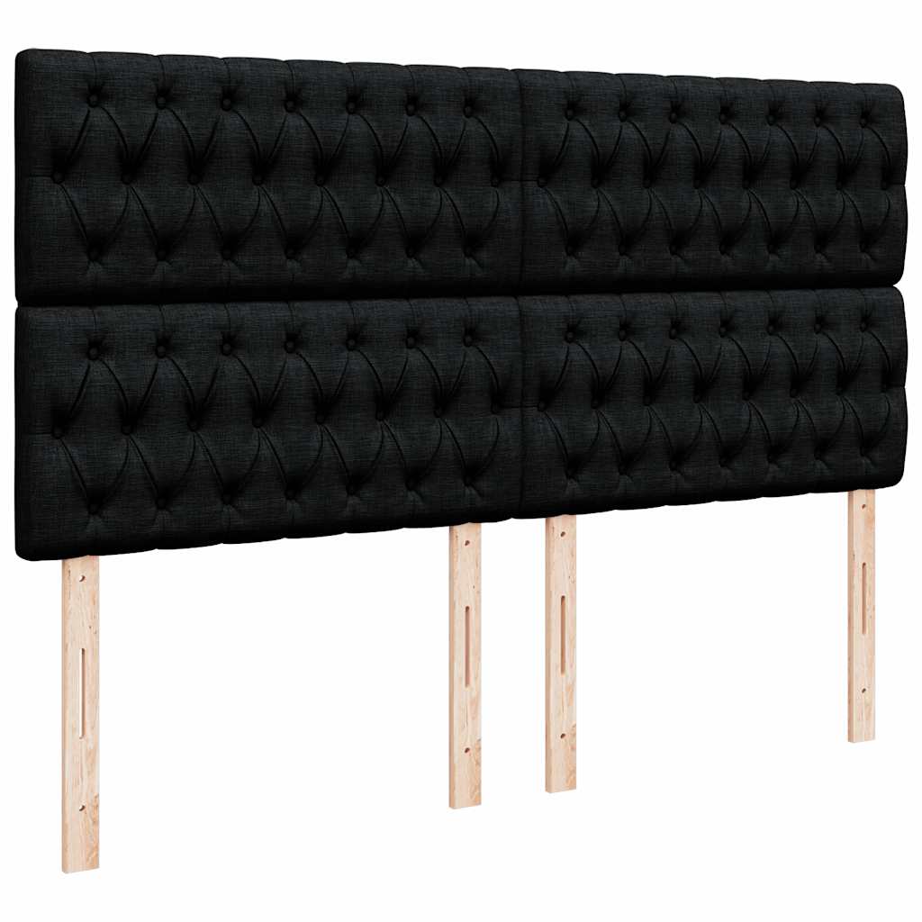 Otomanski okvir kreveta s madracima crni 180x200cm baršunasti