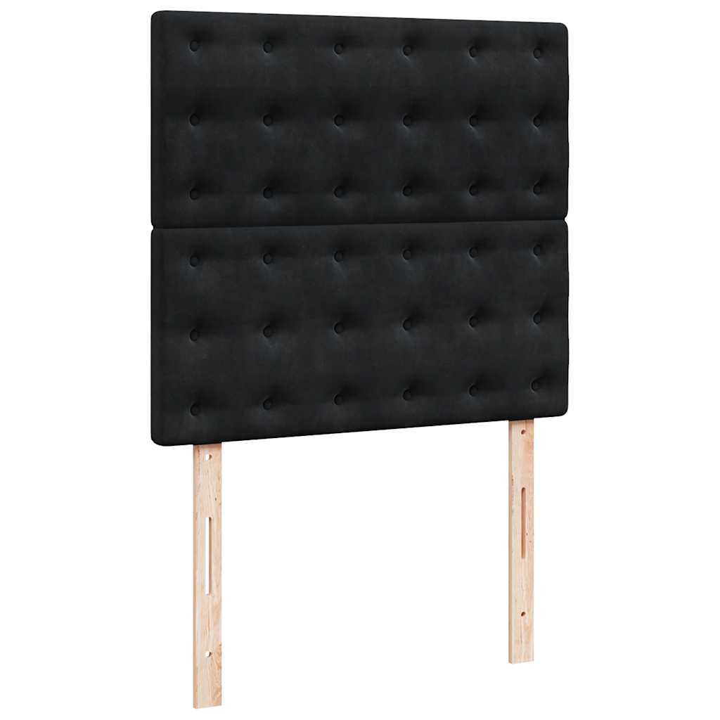 Otomanski okvir kreveta s madracima crni 90x190cm baršunasti