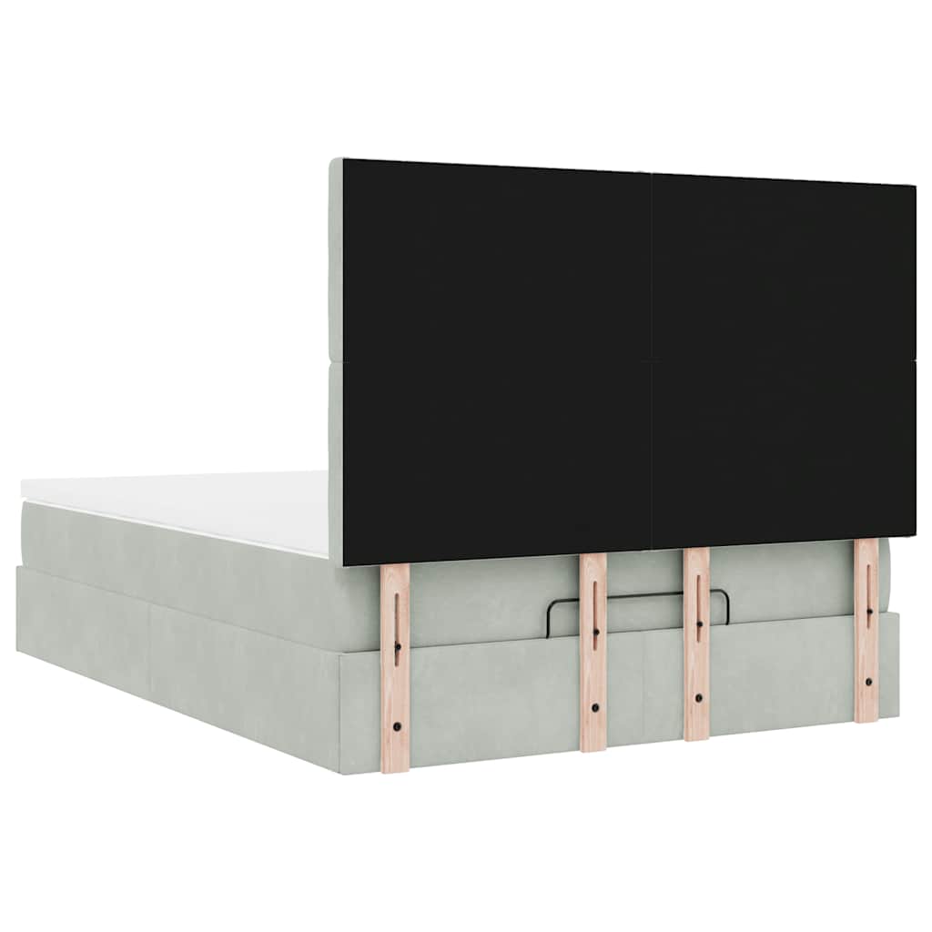 Otomanski krevet s madracima i LED 140x190 cm baršunasti