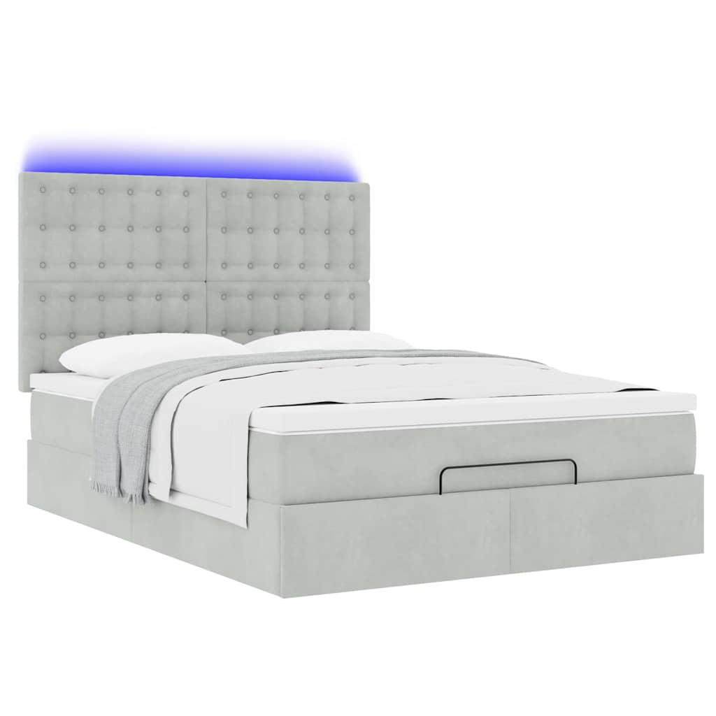 Otomanski krevet s madracima i LED 140x200 cm baršunasti