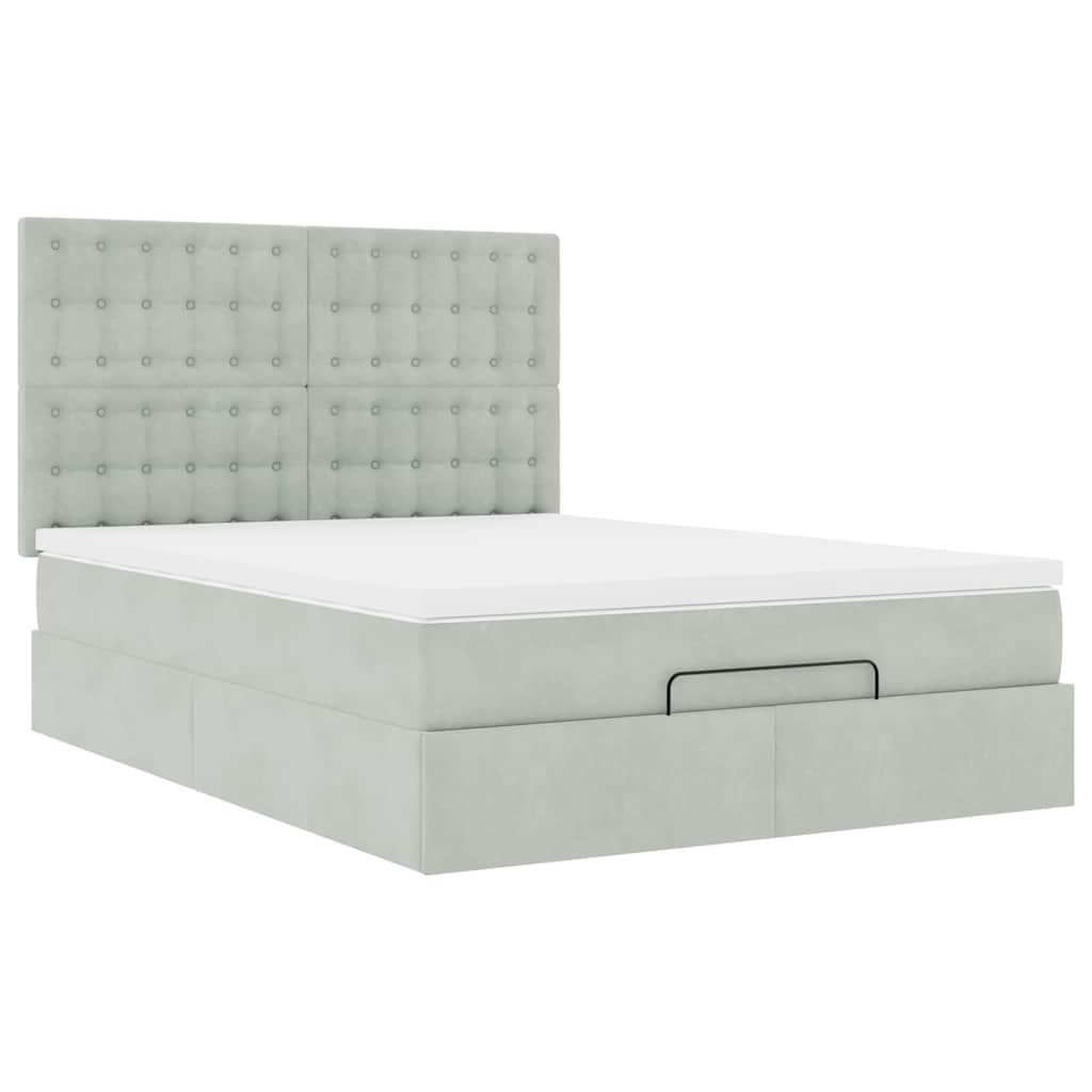 Otomanski krevet s madracima i LED 140x200 cm baršunasti