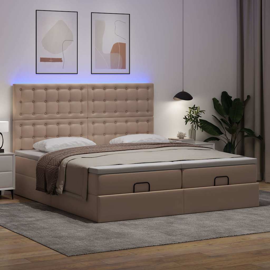 Otomanski krevet s madracima i LED 180x200 cm umjetna koža