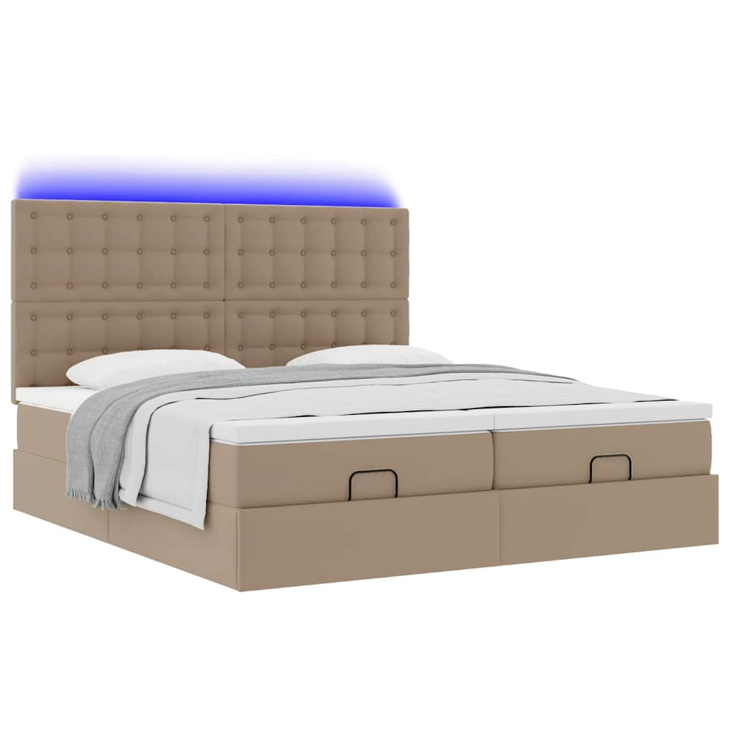 Otomanski krevet s madracima i LED 180x200 cm umjetna koža