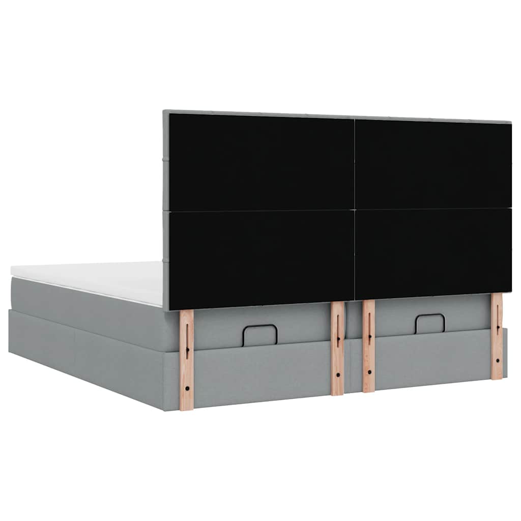 Okvir kreveta s madracima svijetlosivi 180x200cm tkanine
