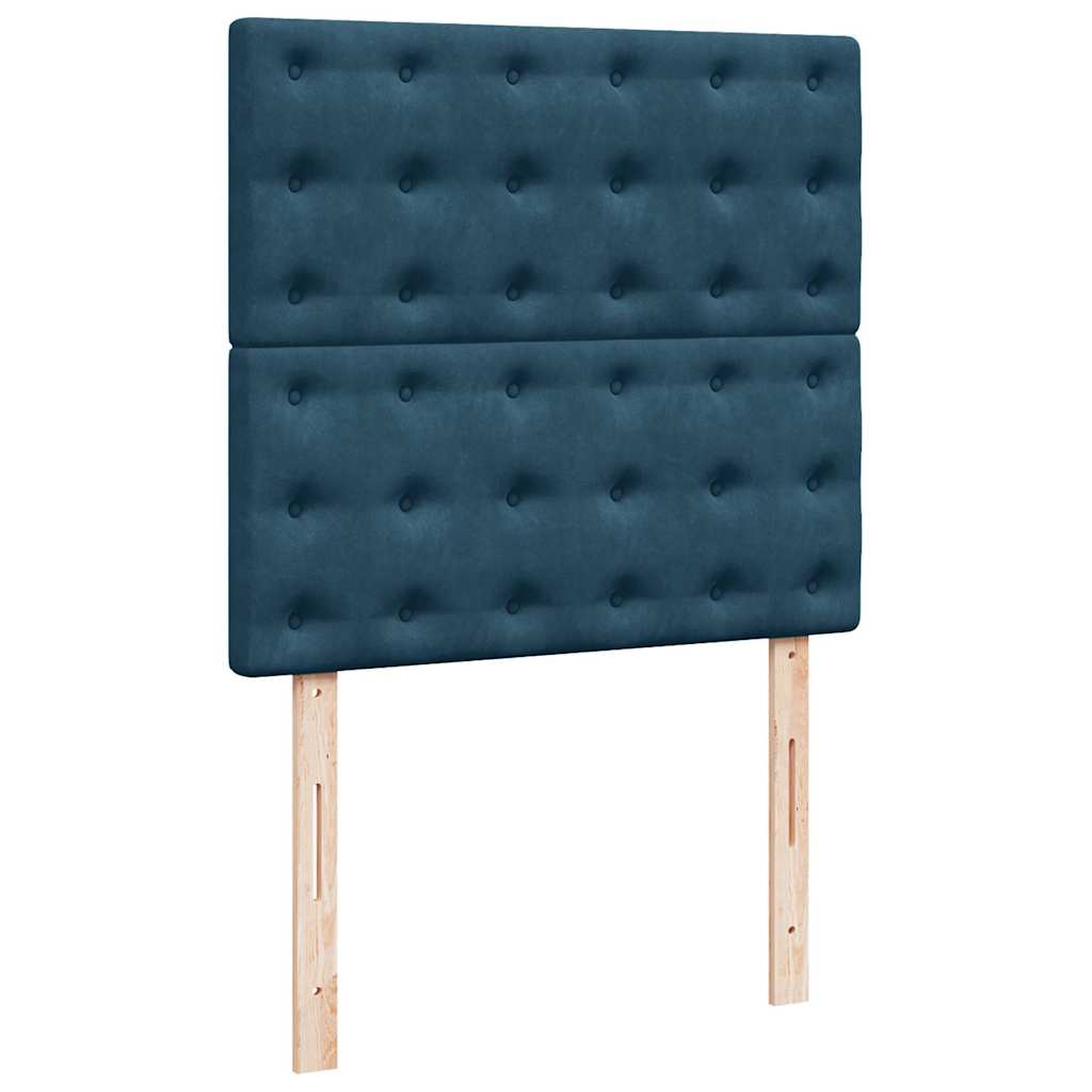 Otomanski okvir kreveta s madracima plavi 180x200cm baršunasti